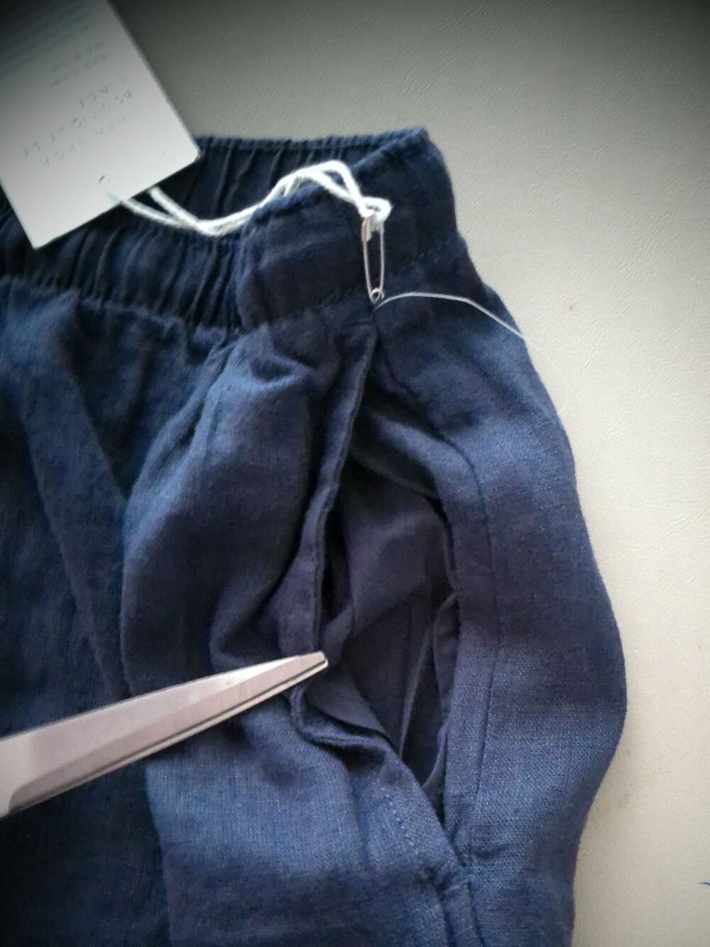 C&C CALIFORNIA Skort (Short Underneath) Pull-On 100% Linen Navy Blue NWT XL - Picture 4 of 12